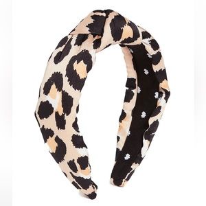 Lele Sadoughi Silk Leopard Knotted Headband